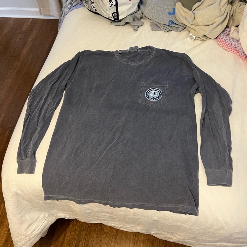 Comfort Colors Gray Long Sleeve Tee Classic Crew Neck